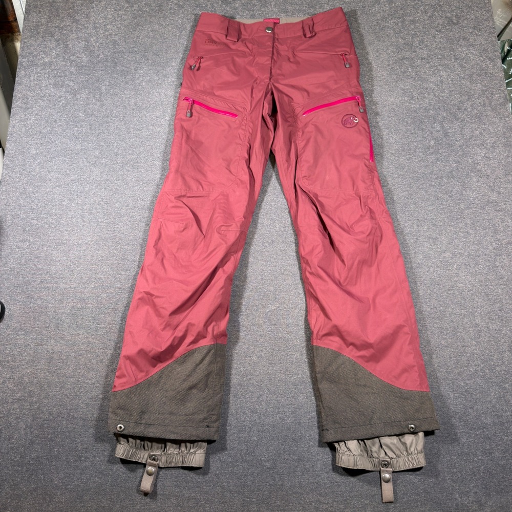 Mammut Snow Pants Womens 4 DRYtech Premium Ski Snowboard Winter Burgundy